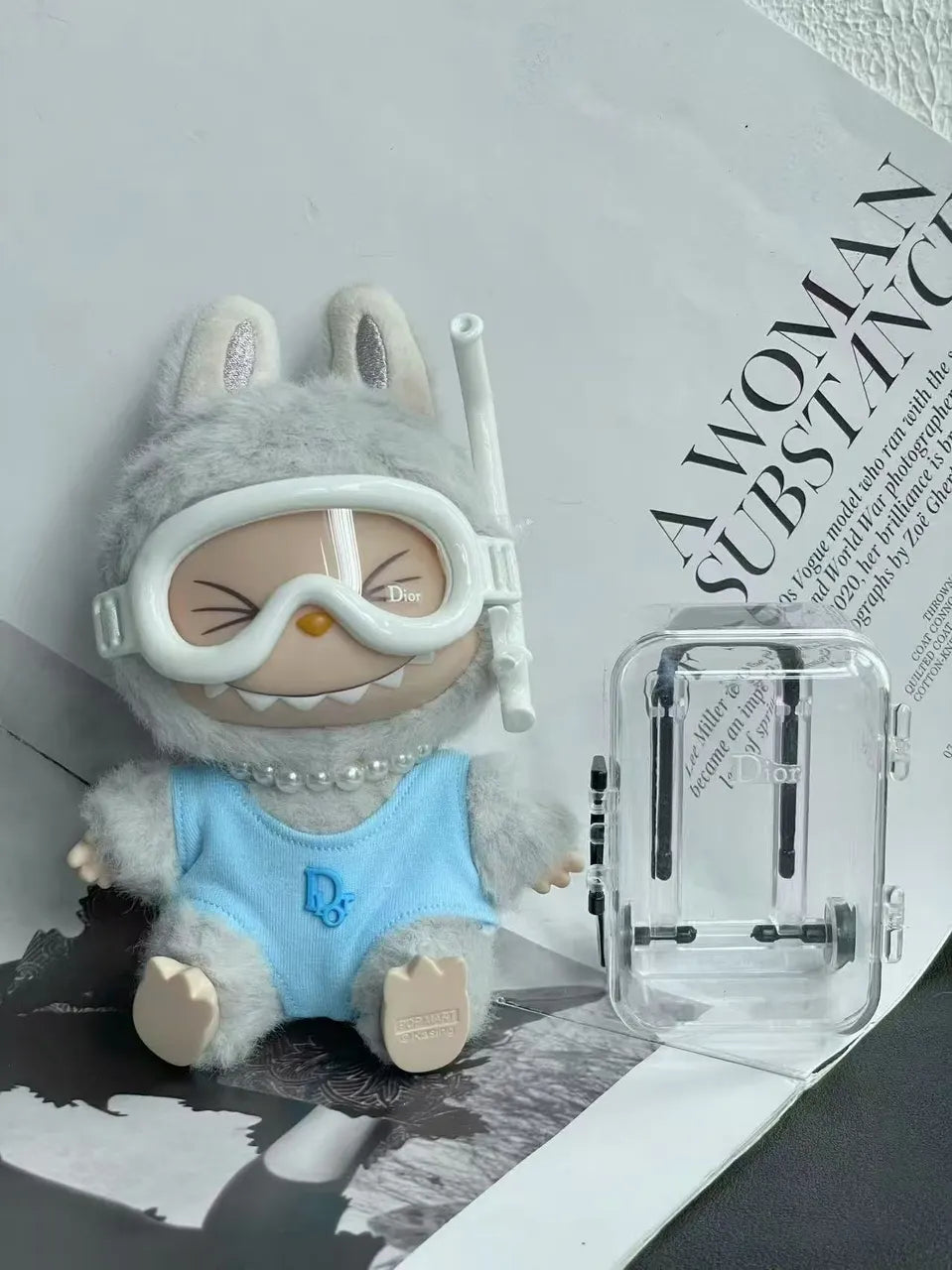 Dior Grey Bunny Plush