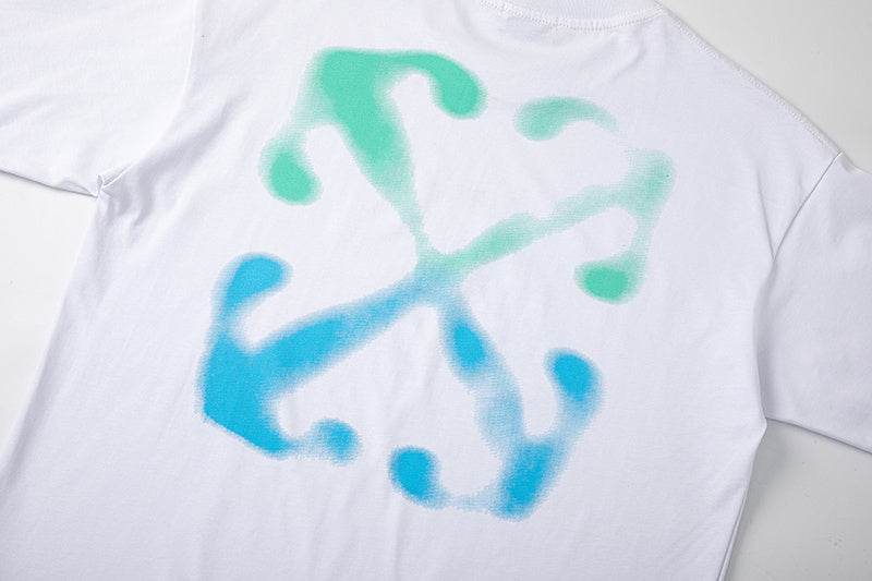 OFF WHITE Blue Arrow logo back T-Shirts