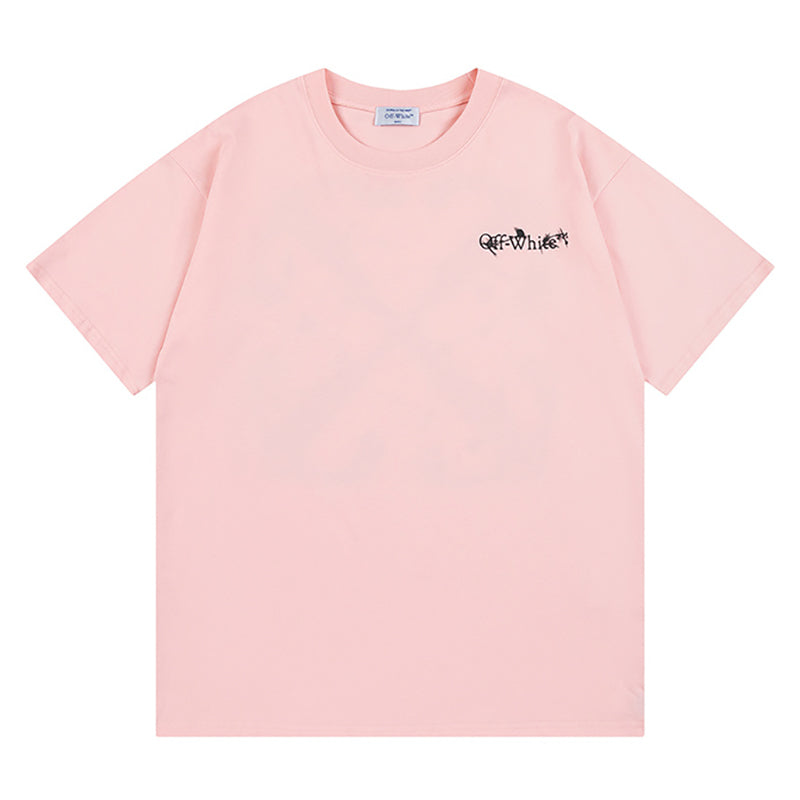 OFF WHITE logo-print Pink T-shirt