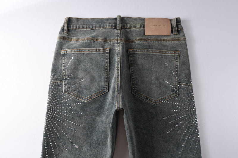 Purple Brand Crystal Diamond Jeans #9122