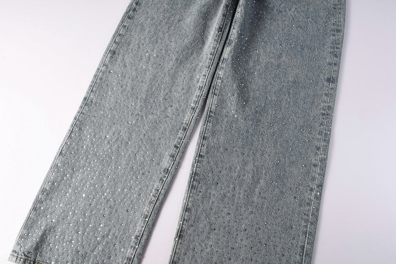 Purple Brand Crystal Diamond Jeans #9129