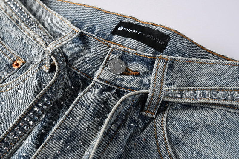 Purple Brand Crystal Diamond Jeans #9129