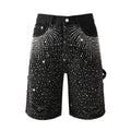 Purple Brand Crystal Diamond Denim Shorts #5099