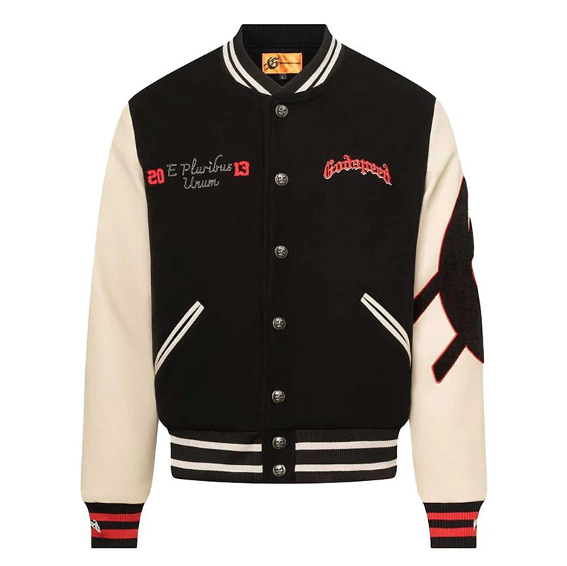 Godspeed Mankind Vs Ai Varsity Jacket Black/red