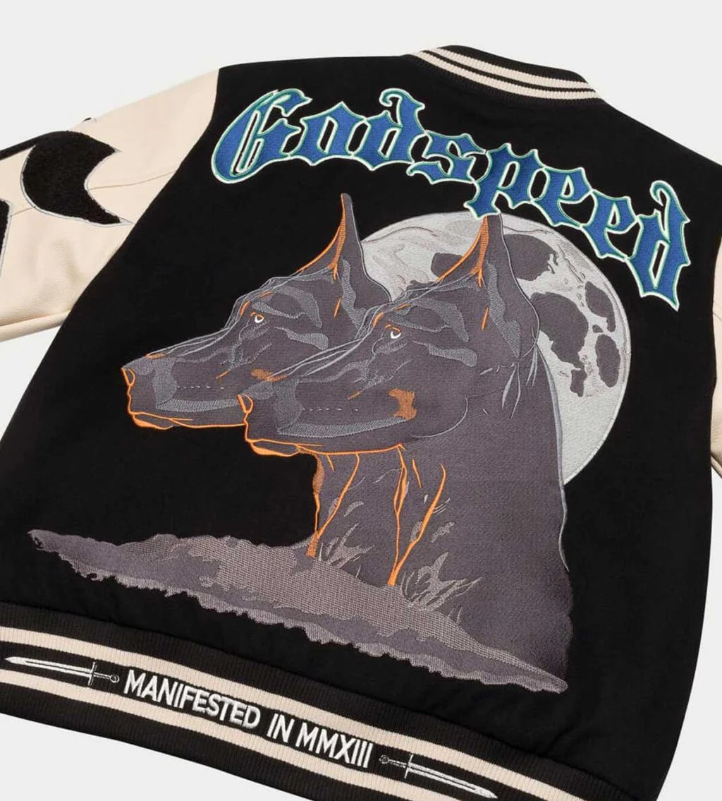Godspeed Mens F.T.D Wool Varsity Jacket Black/blue