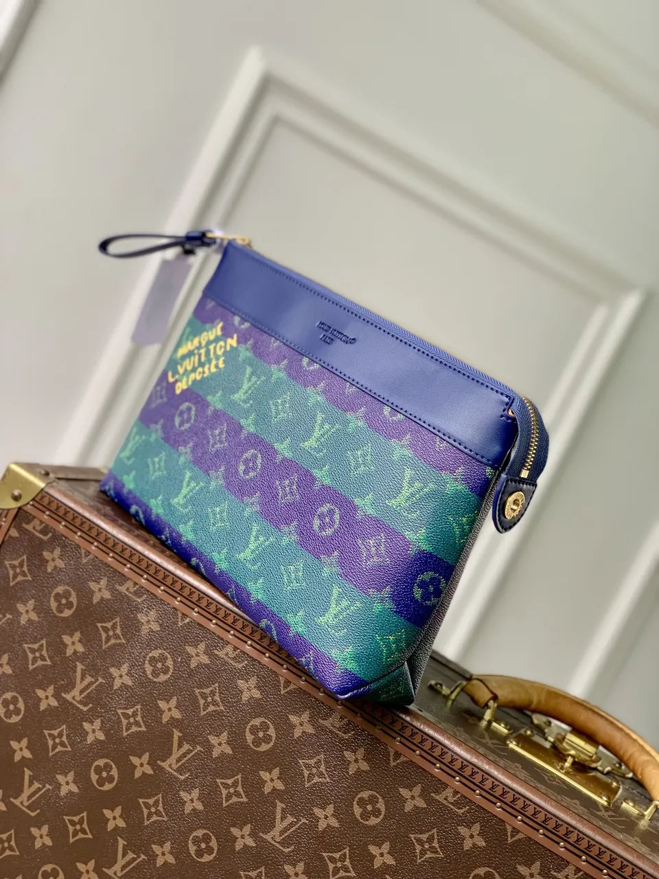 Louis Vuitton Striped Monogram Pouch