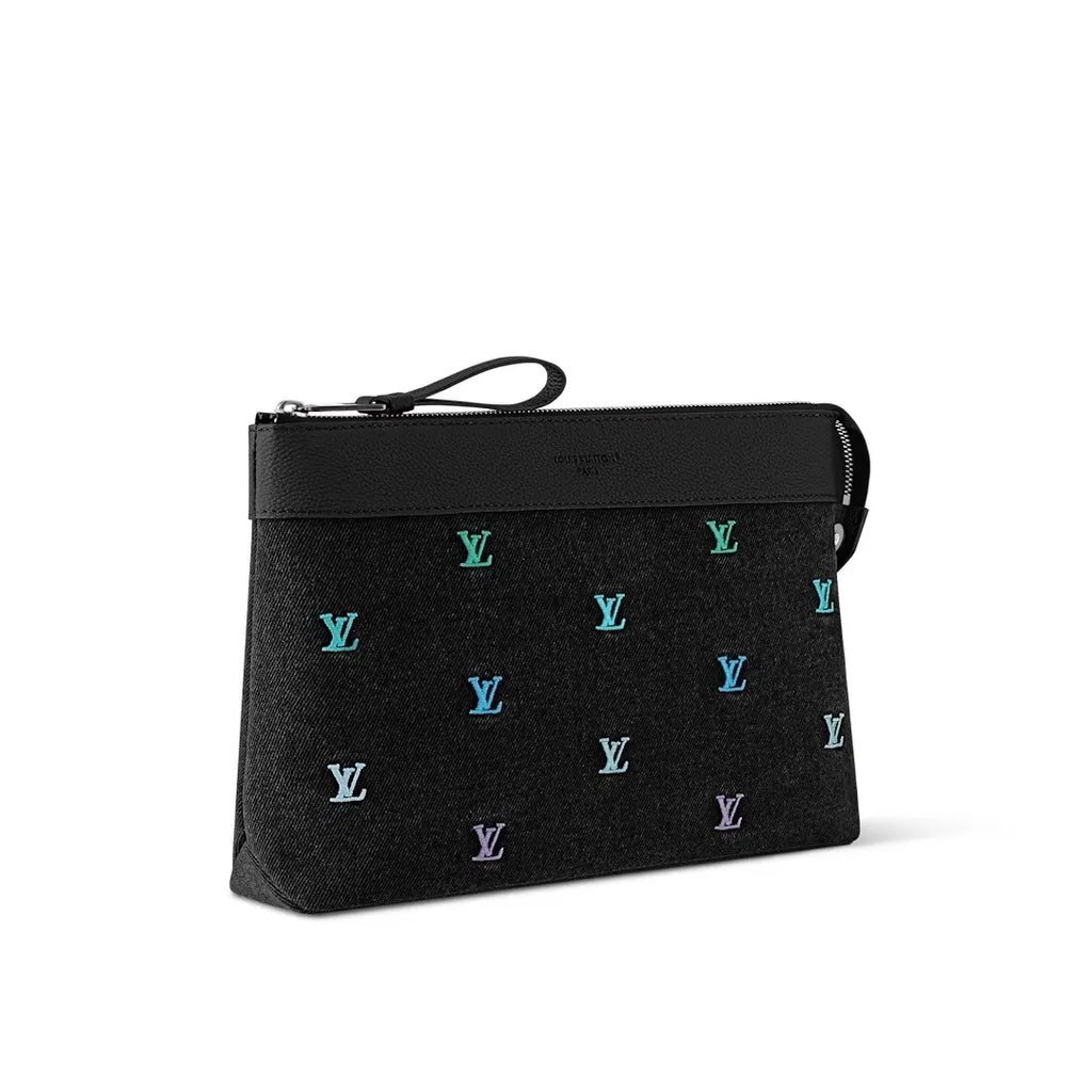 Louis Vuitton Black Denim Pouch monogram