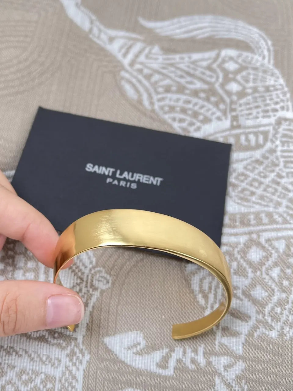 Saint Laurent Gold-Tone Cuff Bracelet