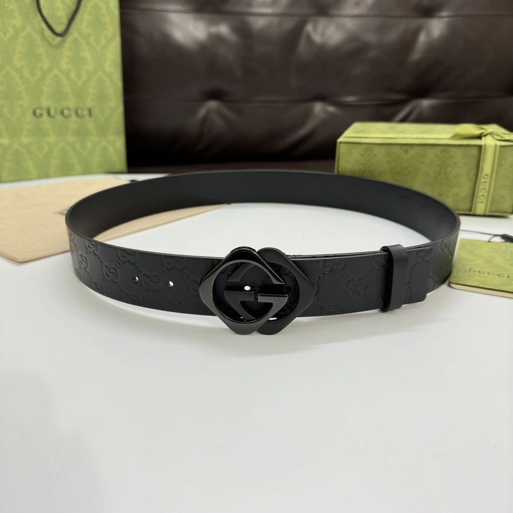 Gucci Premium Leather Belts with Gold and Silver Buckles - Hình 3