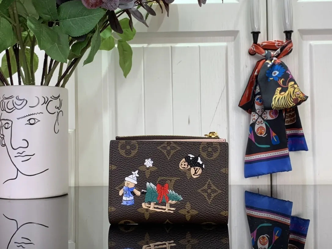 brown LV Monogram Winter Wallet - Hình 2