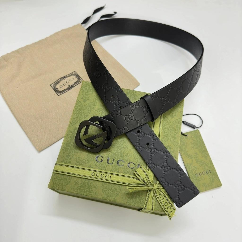 Gucci Premium Leather Belts with Gold and Silver Buckles - Hình 4