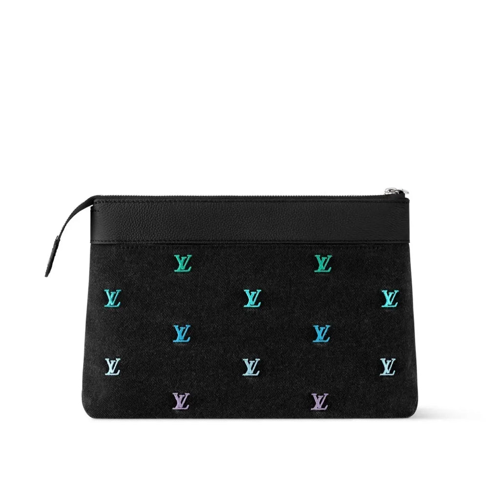 Louis Vuitton Black Denim Pouch monogram - Hình 3