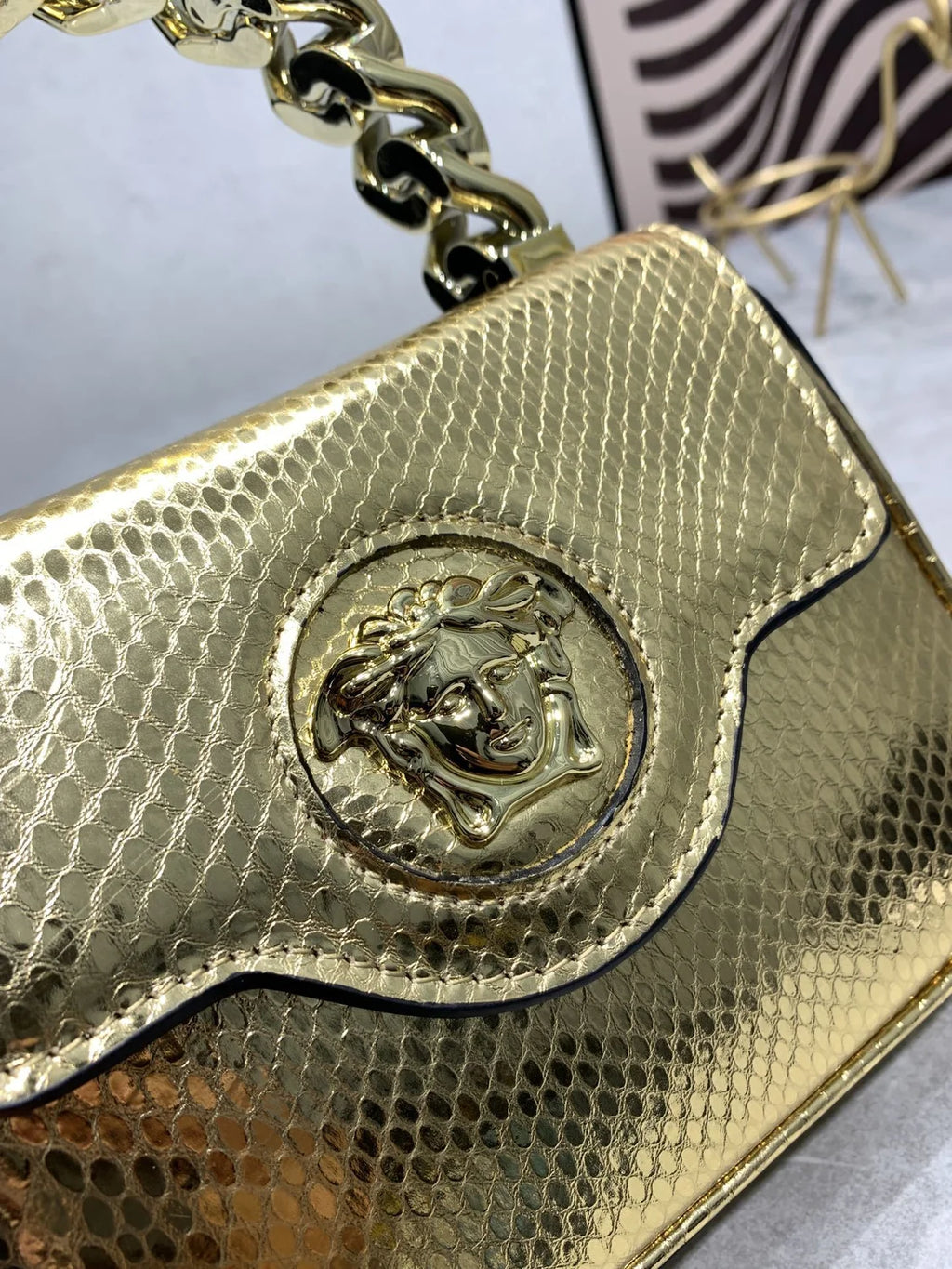 Gold Medusa Handbag