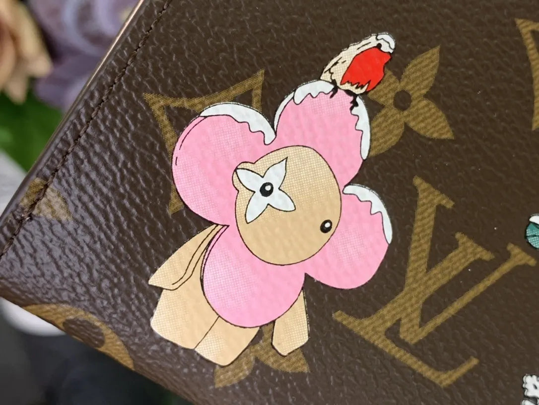 brown LV Monogram Winter Wallet - Hình 4