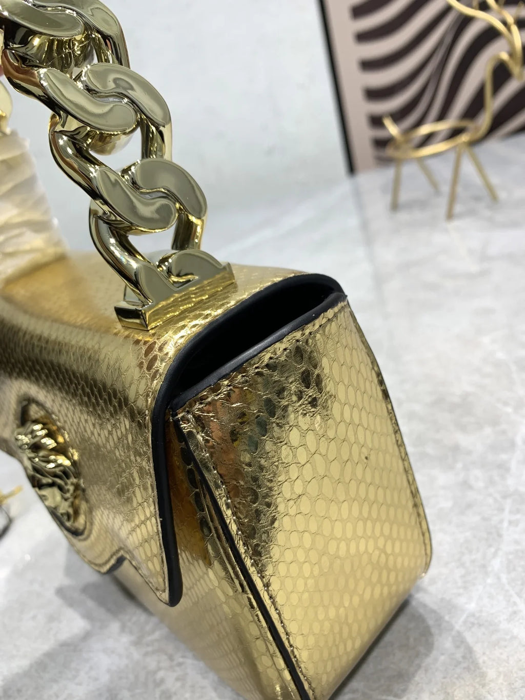 Gold Medusa Handbag: 1 Top Luxury Versace 360888 Snakeskin Edition