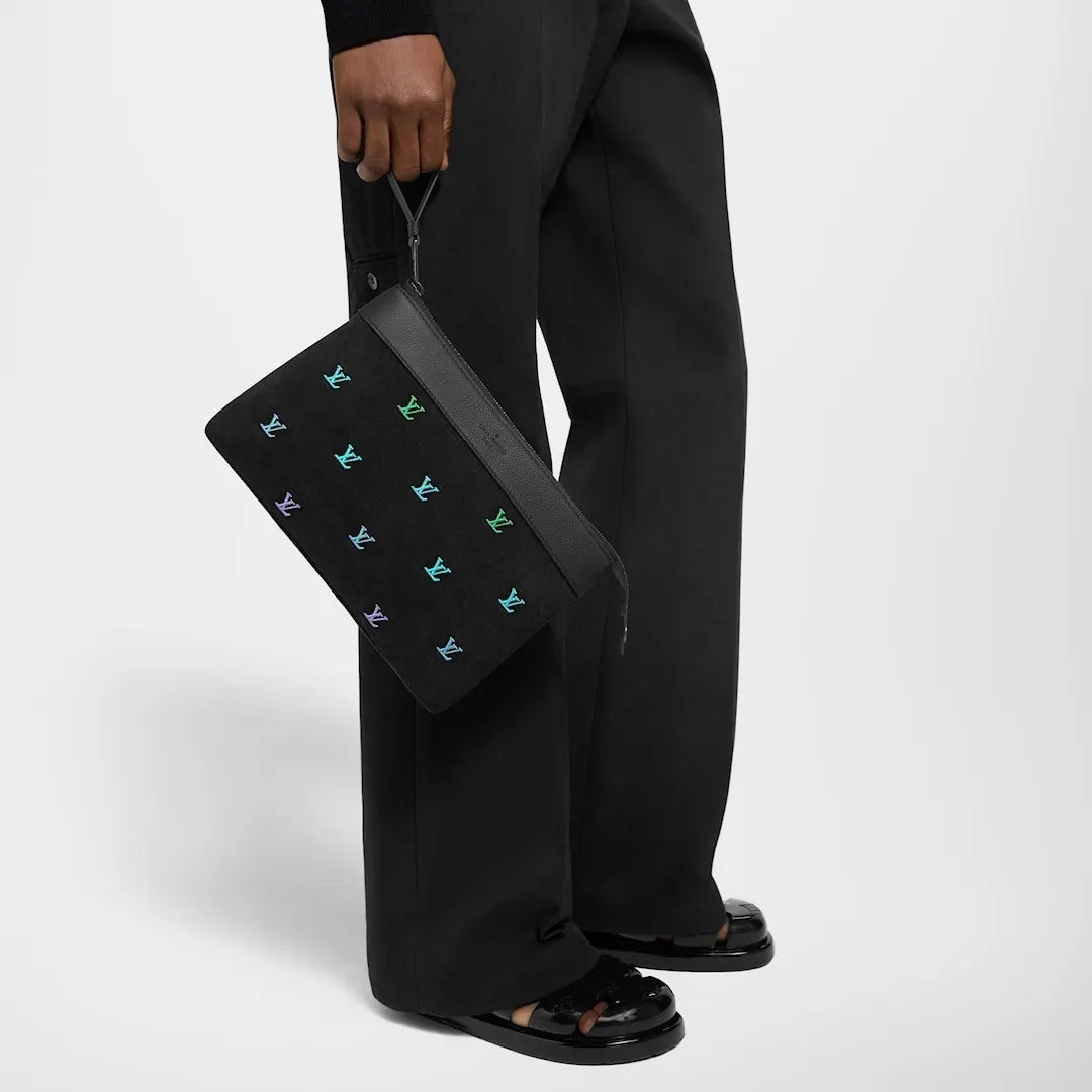 Louis Vuitton Black Denim Pouch monogram - Hình 4