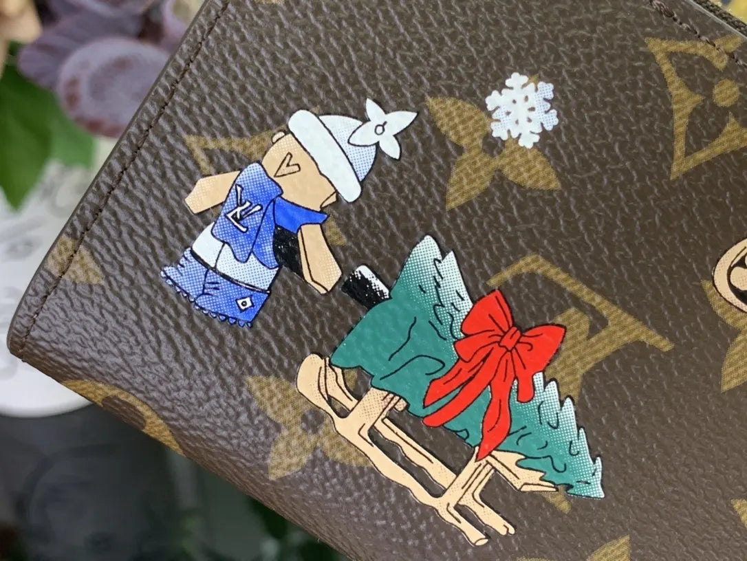 brown LV Monogram Winter Wallet - Hình 5