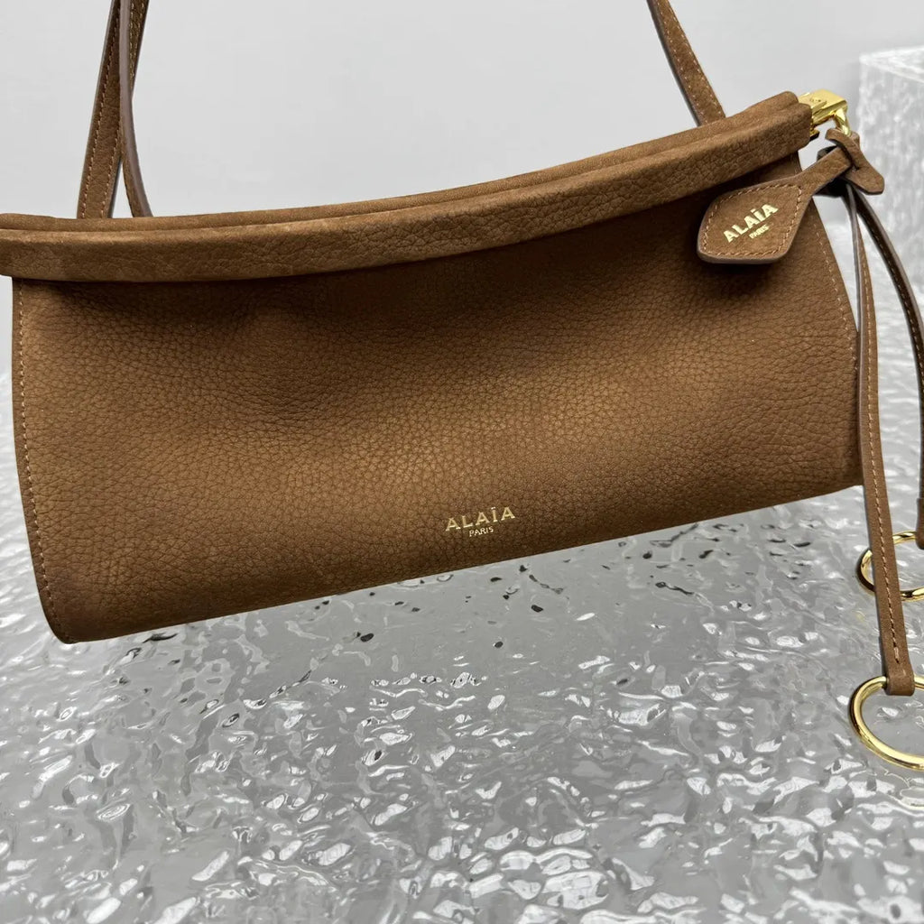 shoulder Alaïa Brown Suede Bag - Hình 4