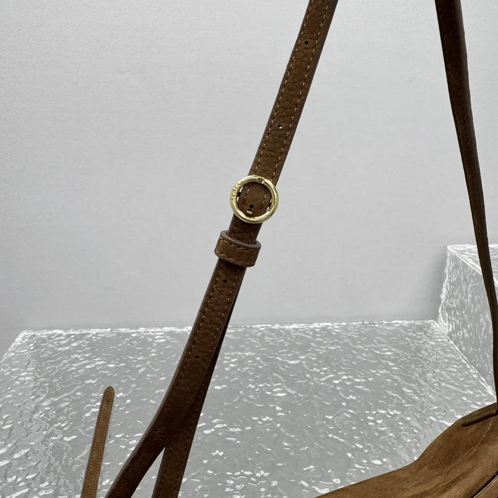 shoulder Alaïa Brown Suede Bag - Hình 10