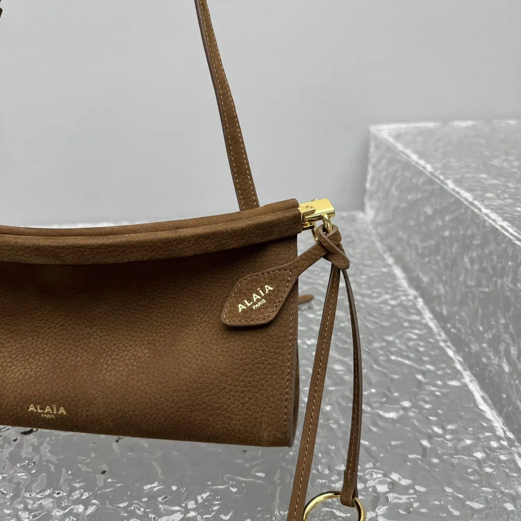 shoulder Alaïa Brown Suede Bag - Hình 3