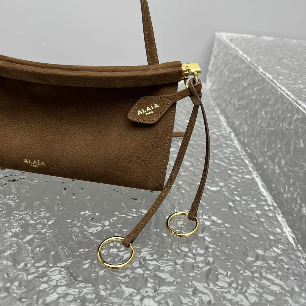 shoulder Alaïa Brown Suede Bag - Hình 2