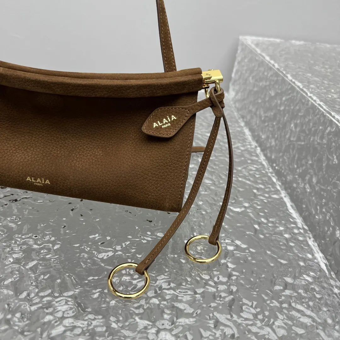 shoulder Alaïa Brown Suede Bag - Hình 2