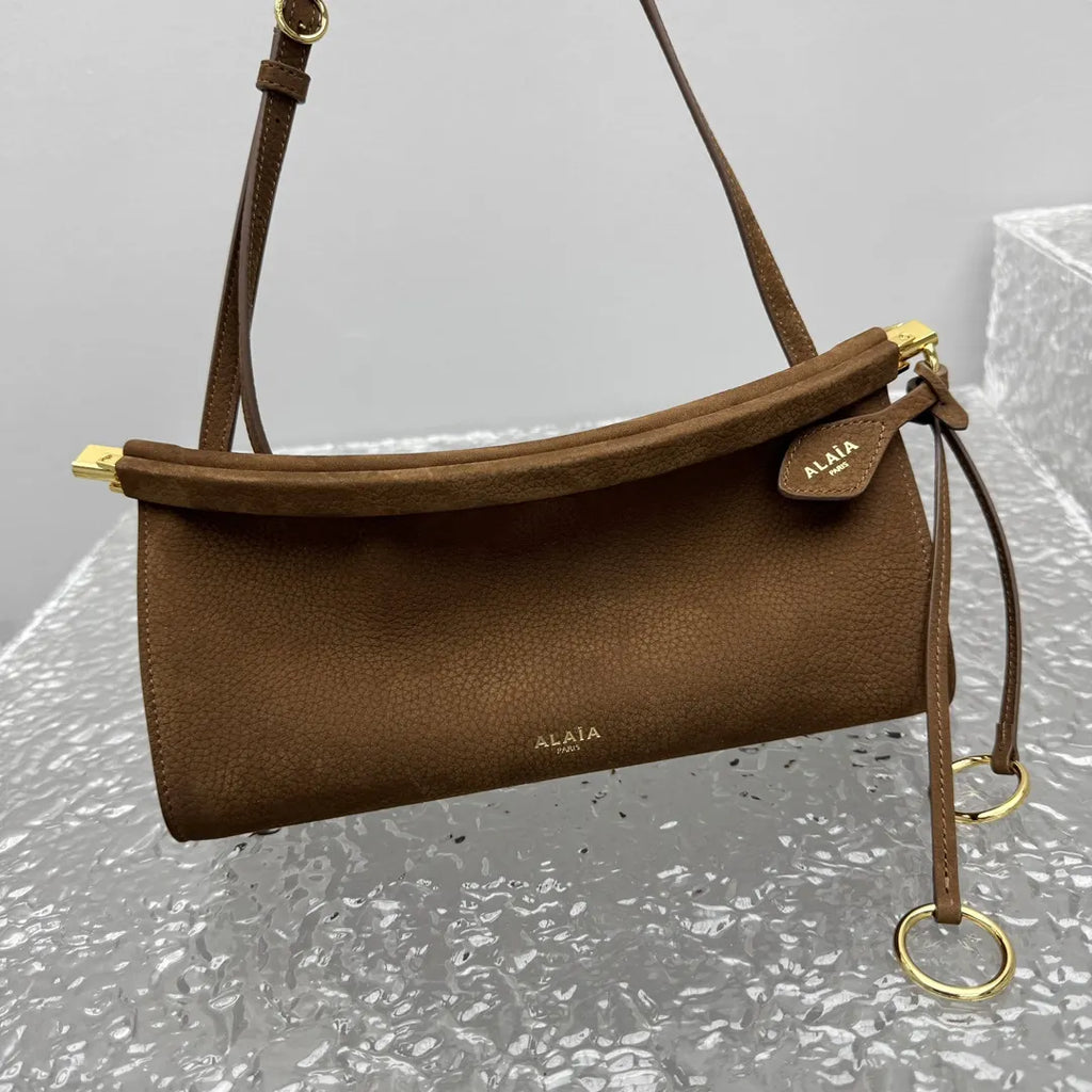 shoulder Alaïa Brown Suede Bag - Hình 9