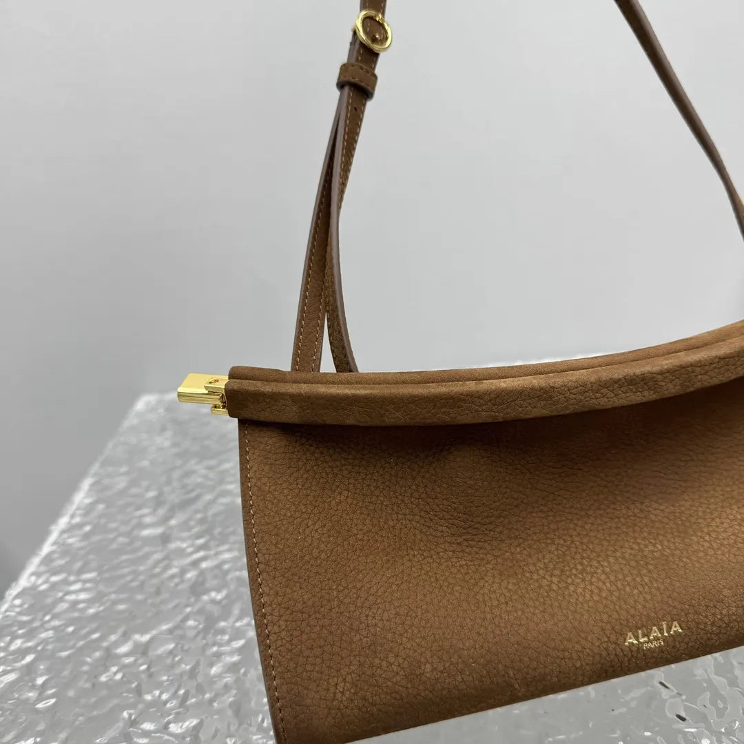 shoulder Alaïa Brown Suede Bag - Hình 5