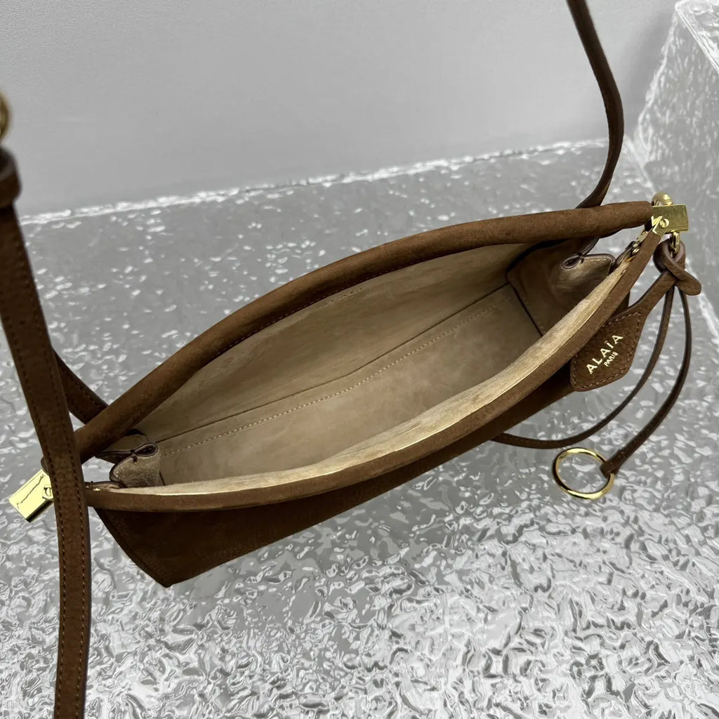 shoulder Alaïa Brown Suede Bag - Hình 12