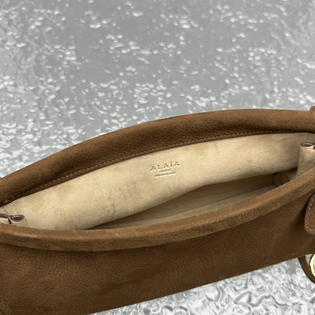shoulder Alaïa Brown Suede Bag - Hình 13