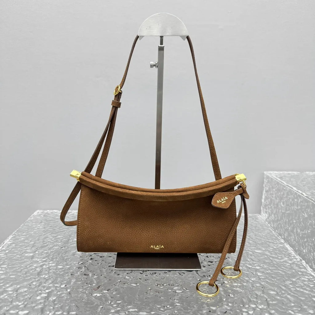 shoulder Alaïa Brown Suede Bag - Hình 6
