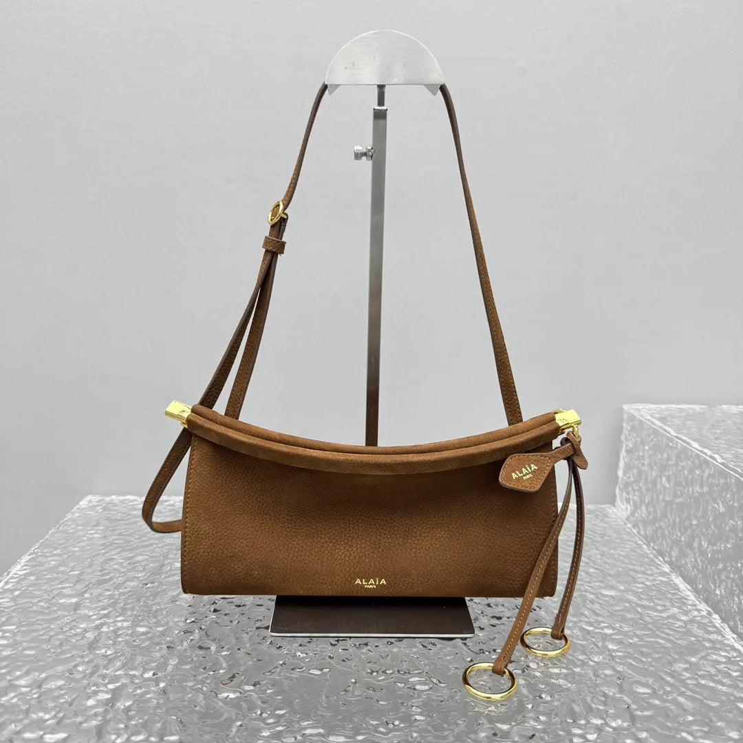 shoulder Alaïa Brown Suede Bag - Hình 6