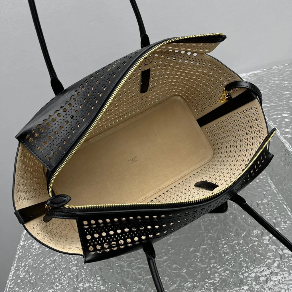 vienne Alaïa Black Laser-Cut Tote - Hình 15