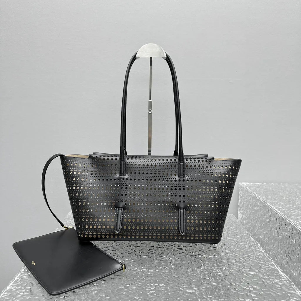 vienne Alaïa Black Laser-Cut Tote - Hình 10