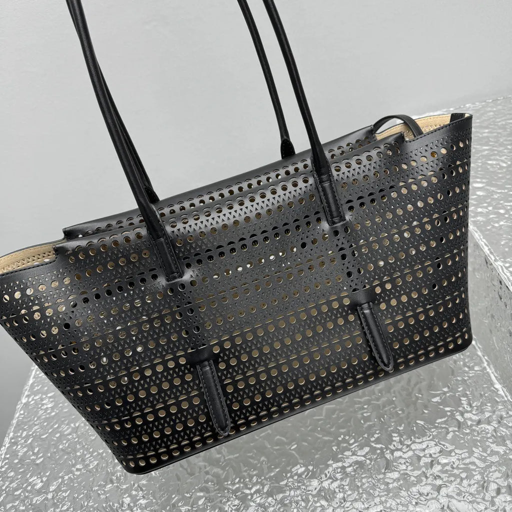 vienne Alaïa Black Laser-Cut Tote - Hình 7