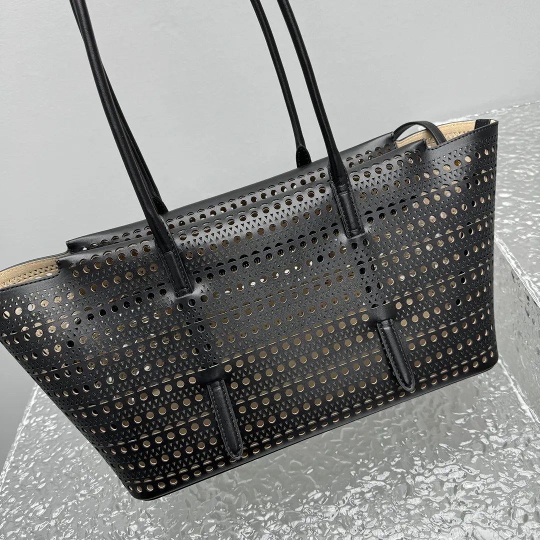 vienne Alaïa Black Laser-Cut Tote - Hình 7