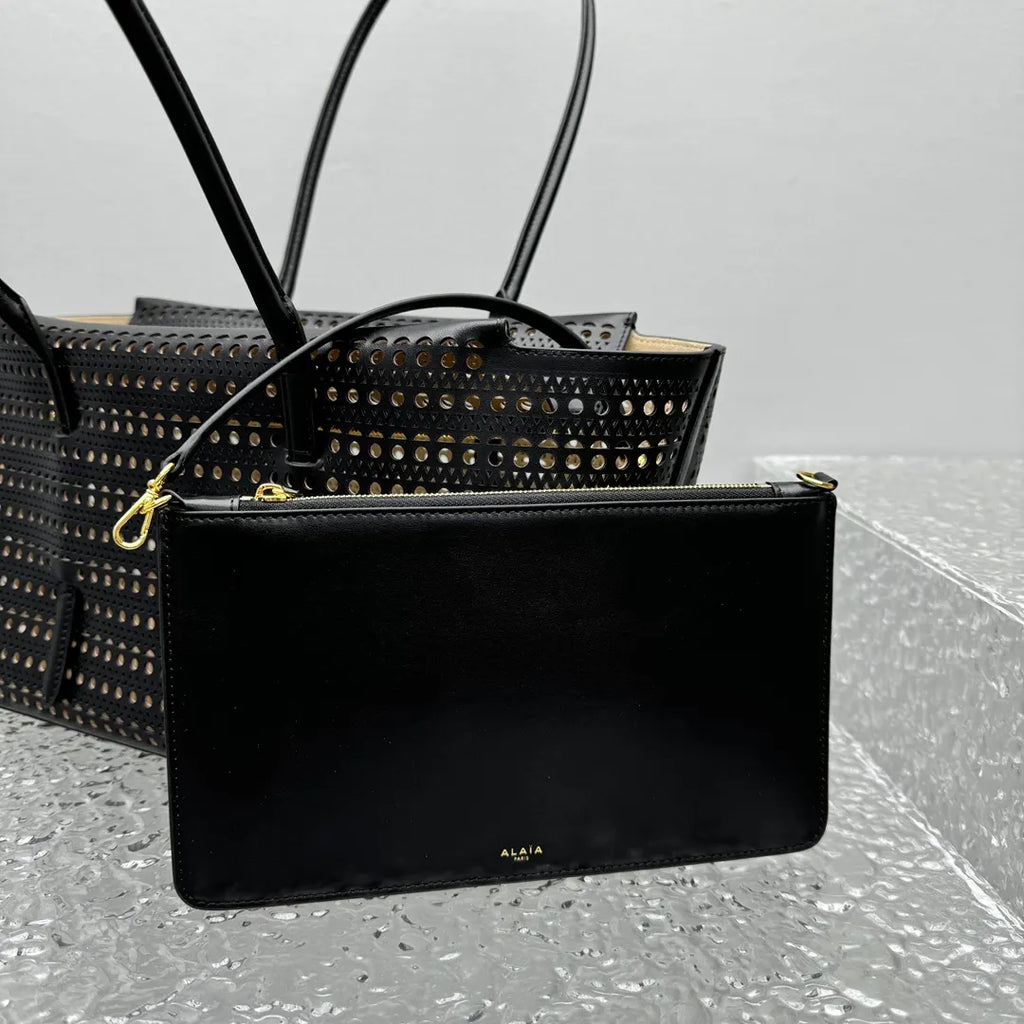 vienne Alaïa Black Laser-Cut Tote - Hình 2