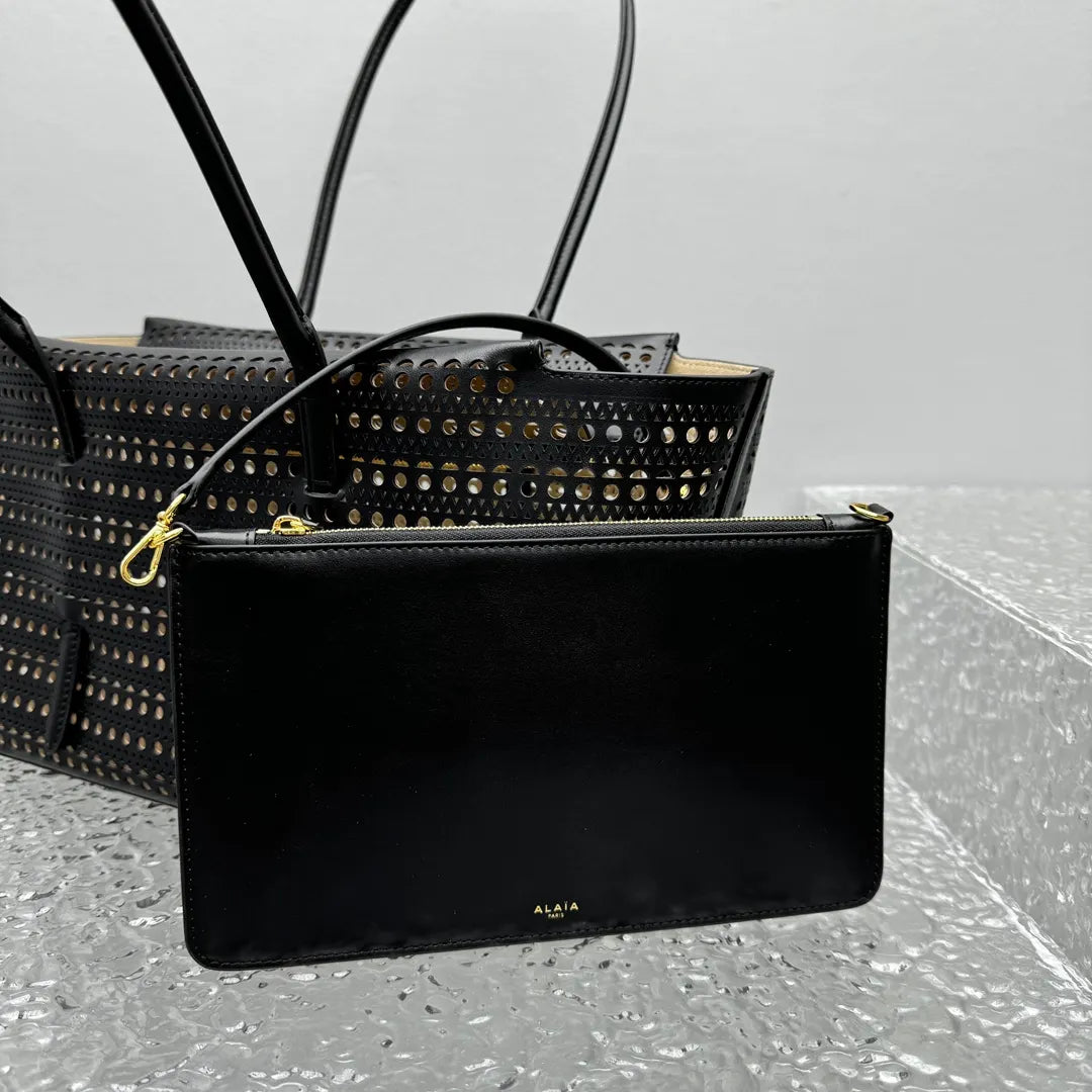vienne Alaïa Black Laser-Cut Tote - Hình 2