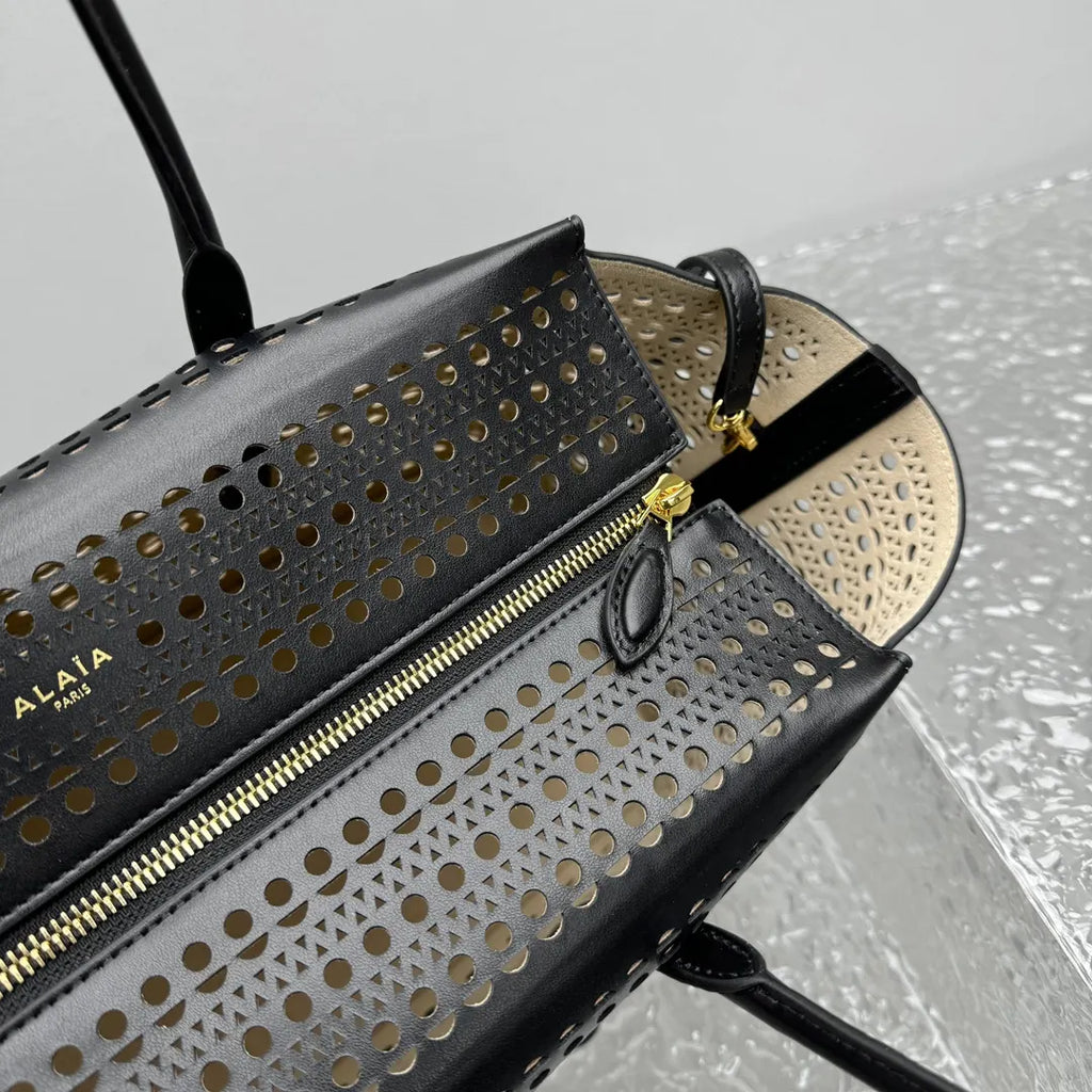 vienne Alaïa Black Laser-Cut Tote - Hình 5