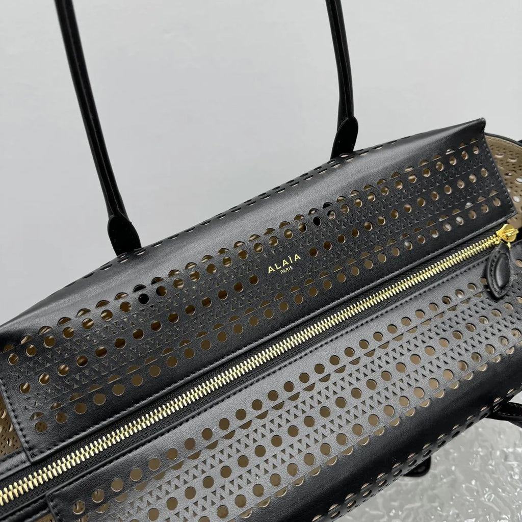 vienne Alaïa Black Laser-Cut Tote - Hình 6