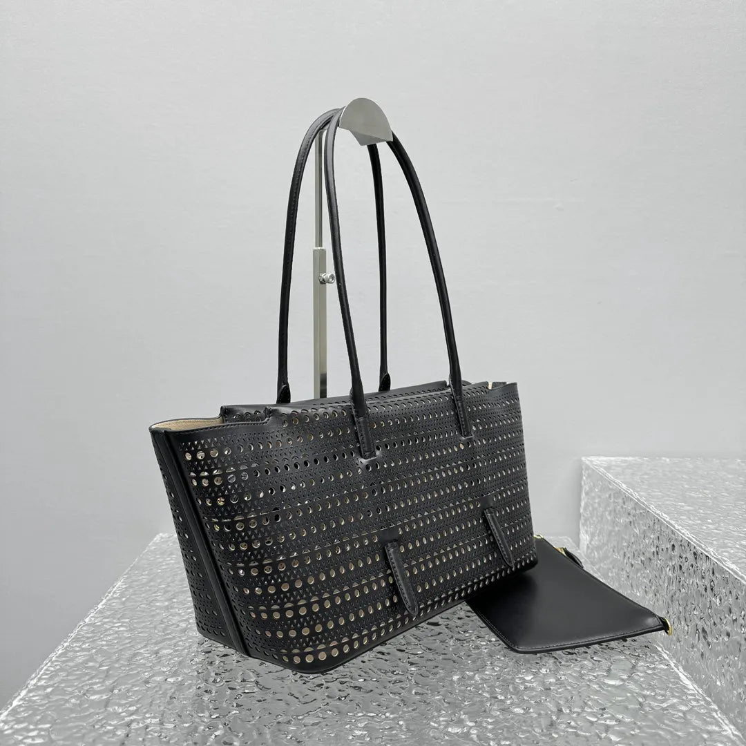 vienne Alaïa Black Laser-Cut Tote - Hình 11
