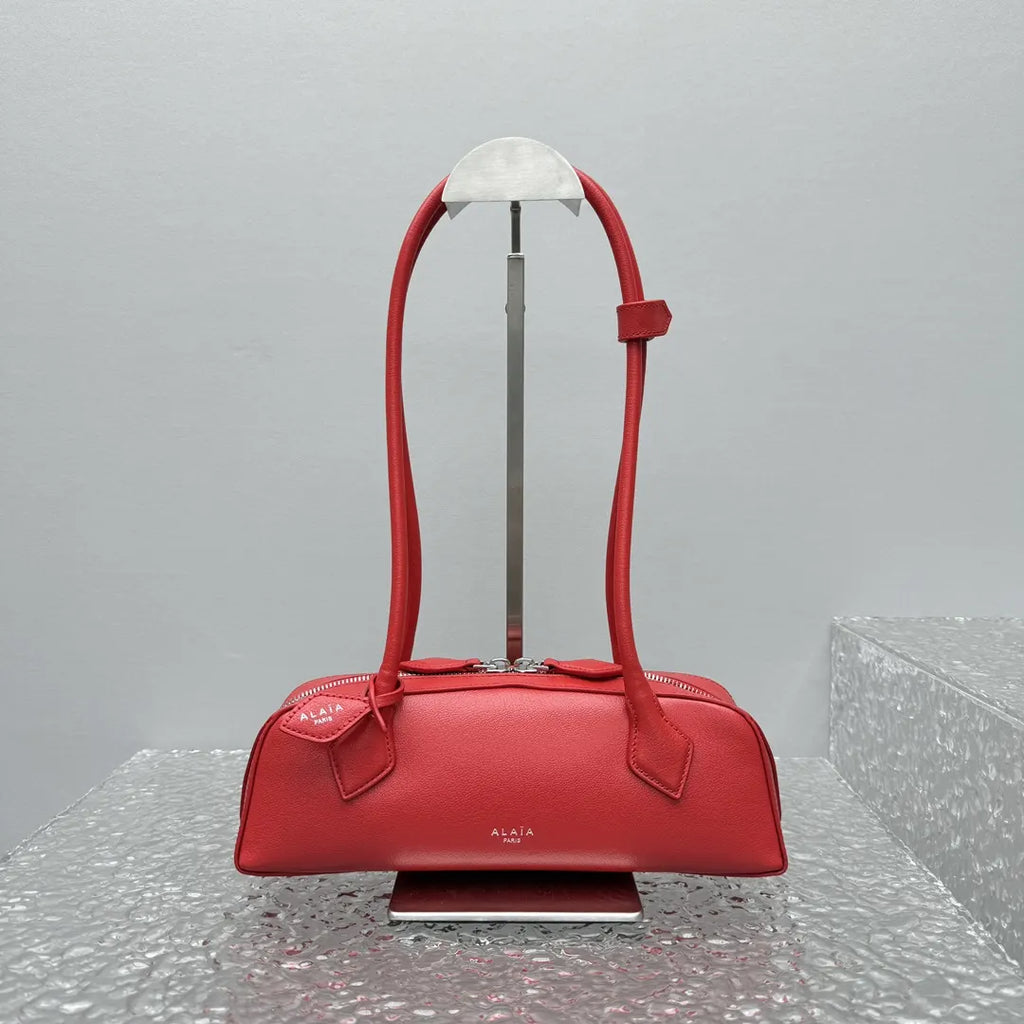 Alaïa Siena Red Leather Bag - Hình 7