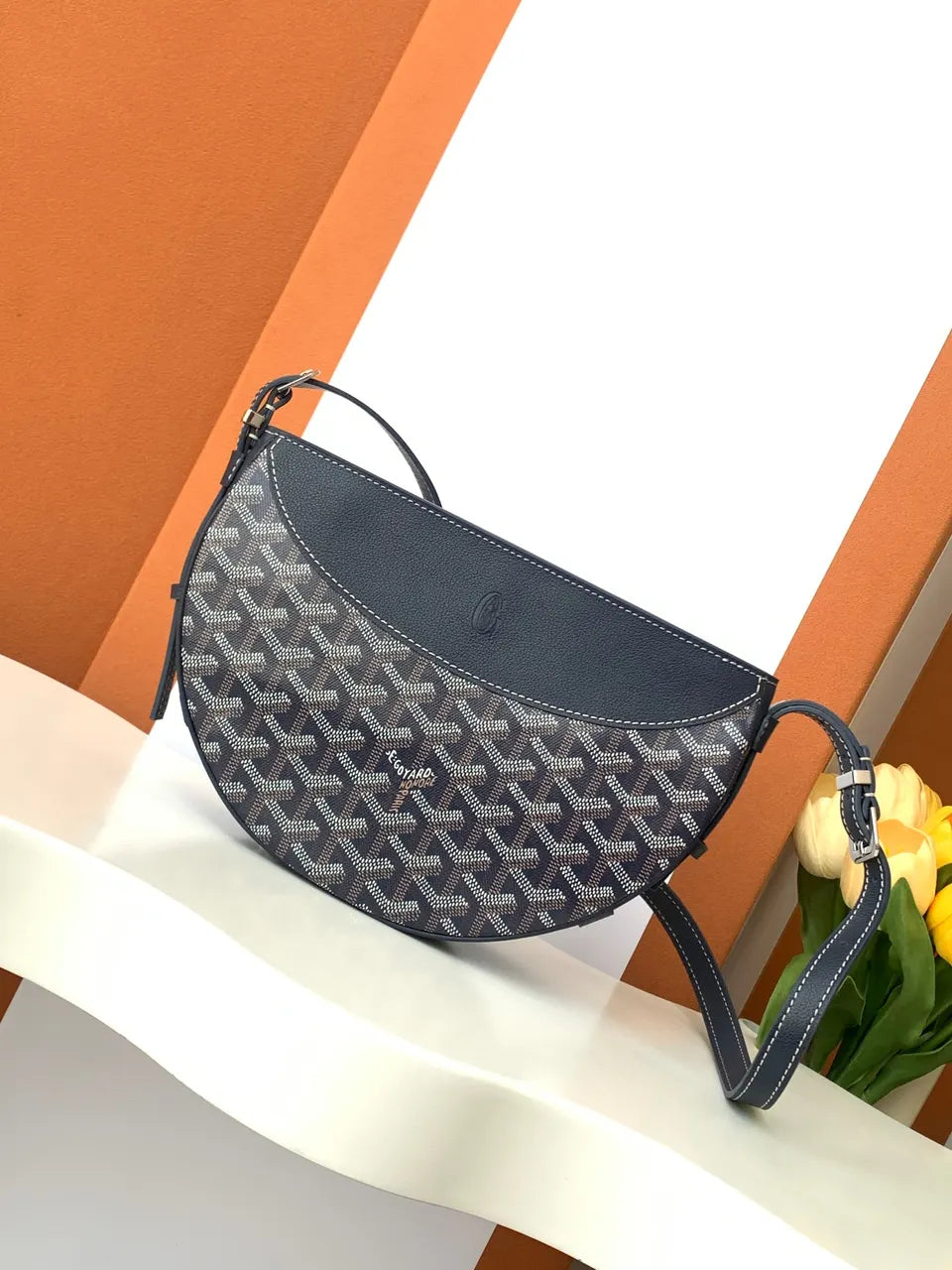 Goyard Midnight Blue Half Moon Bag