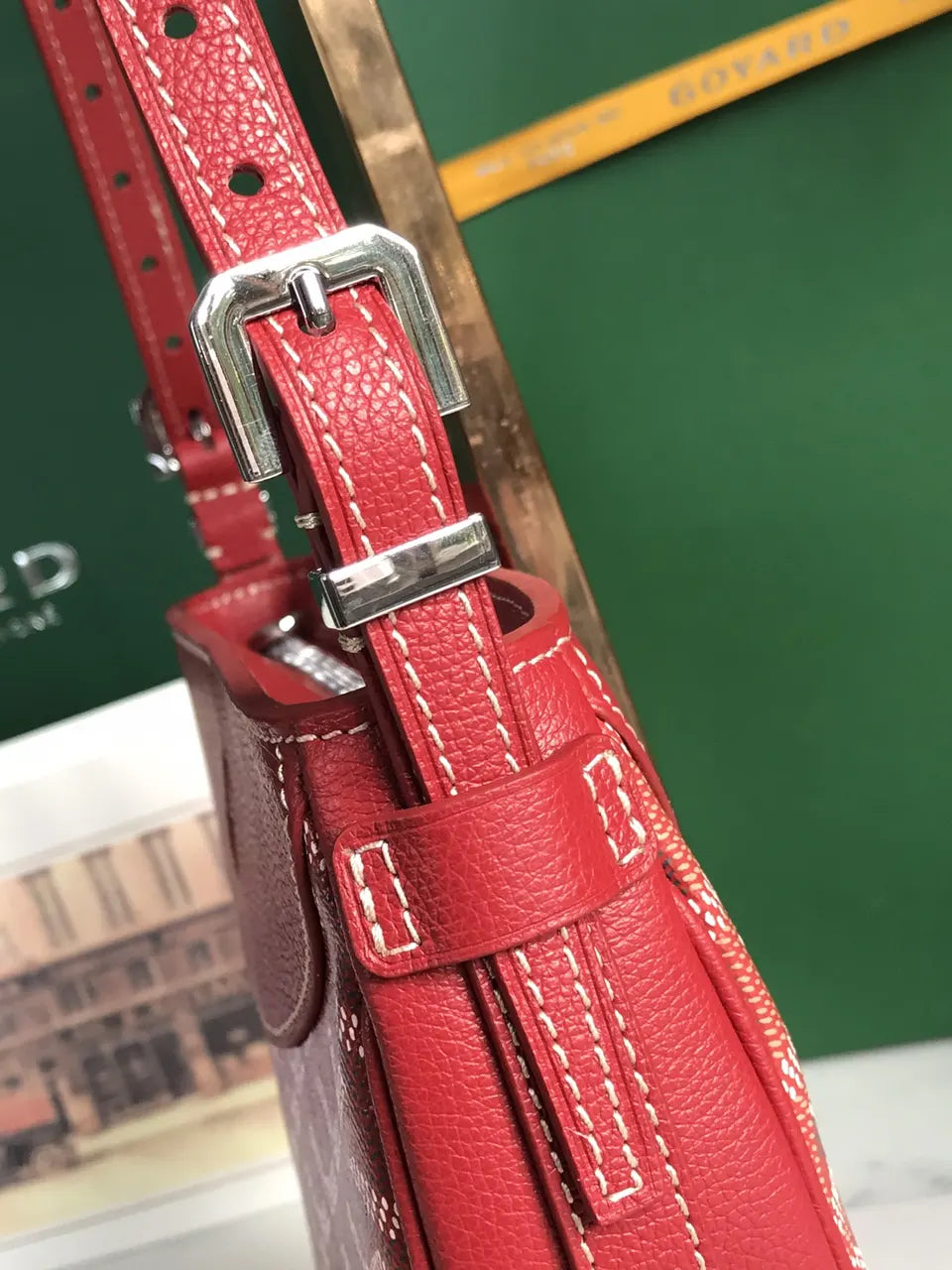 Goyard Red Goyardine Halzan 30 - Hình 9