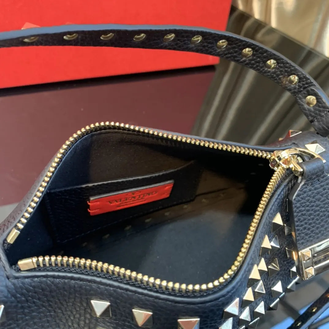 Valentino Black Studded Crossbody - Hình 8