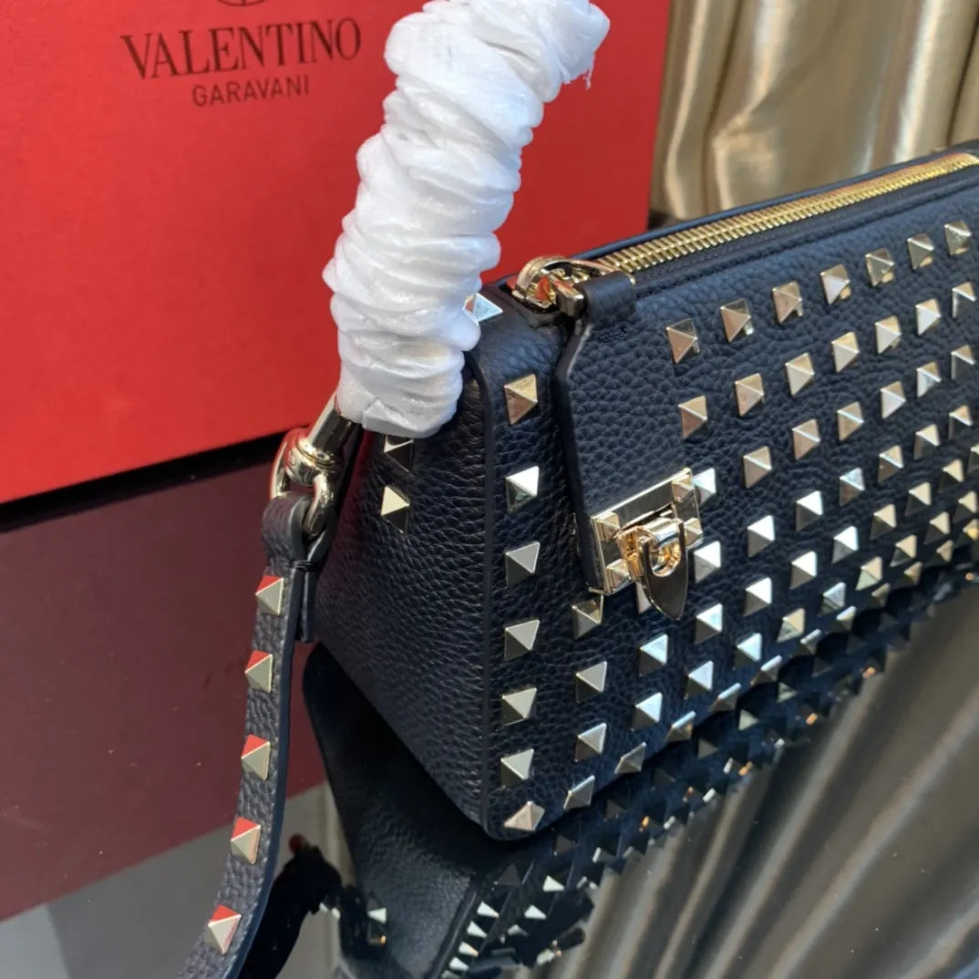 Valentino Black Studded Crossbody - Hình 3