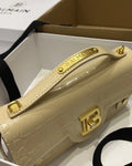 Balmain Cream Croc B-Buzz Bag