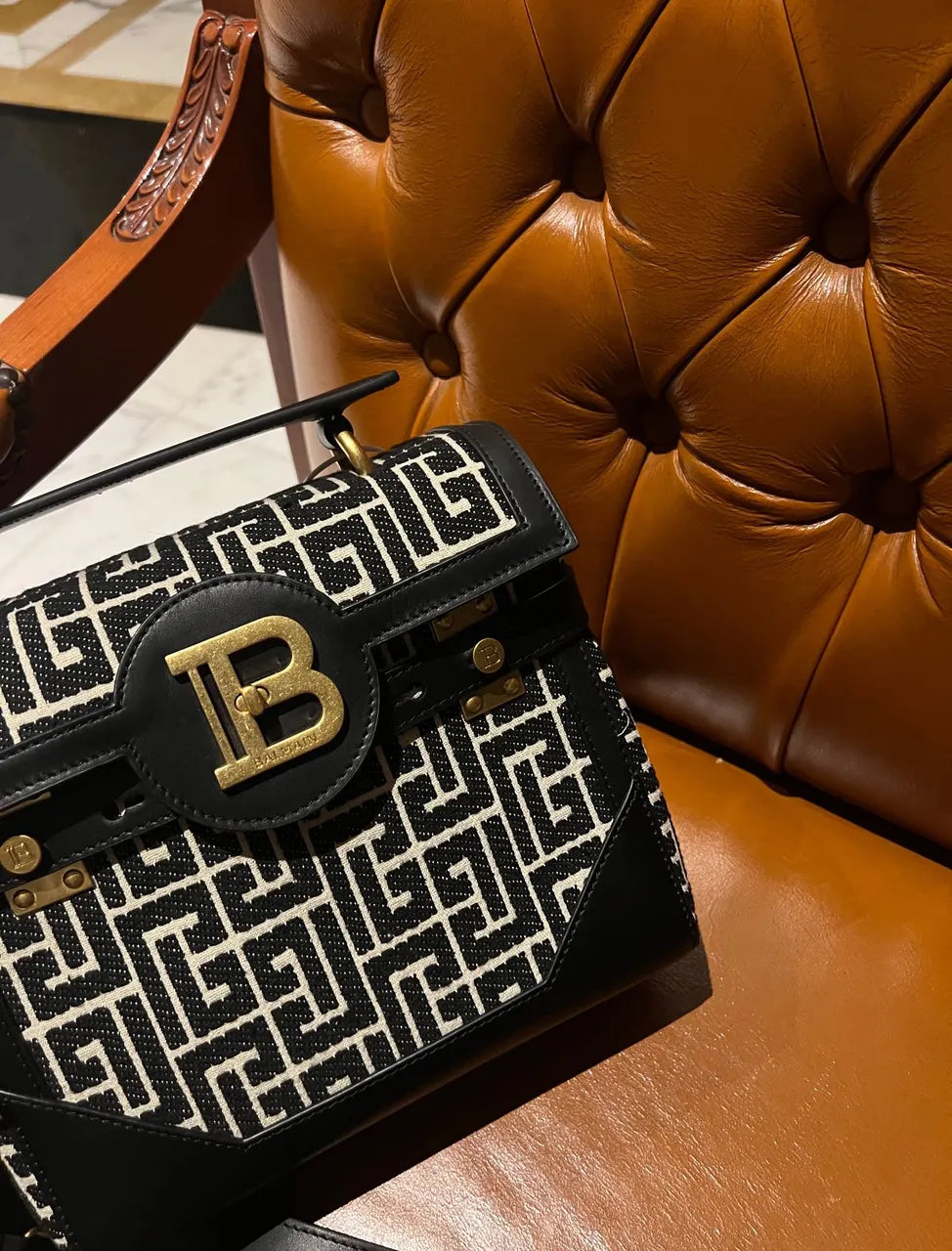 Balmain Labyrinth Print Box Bag - Hình 5