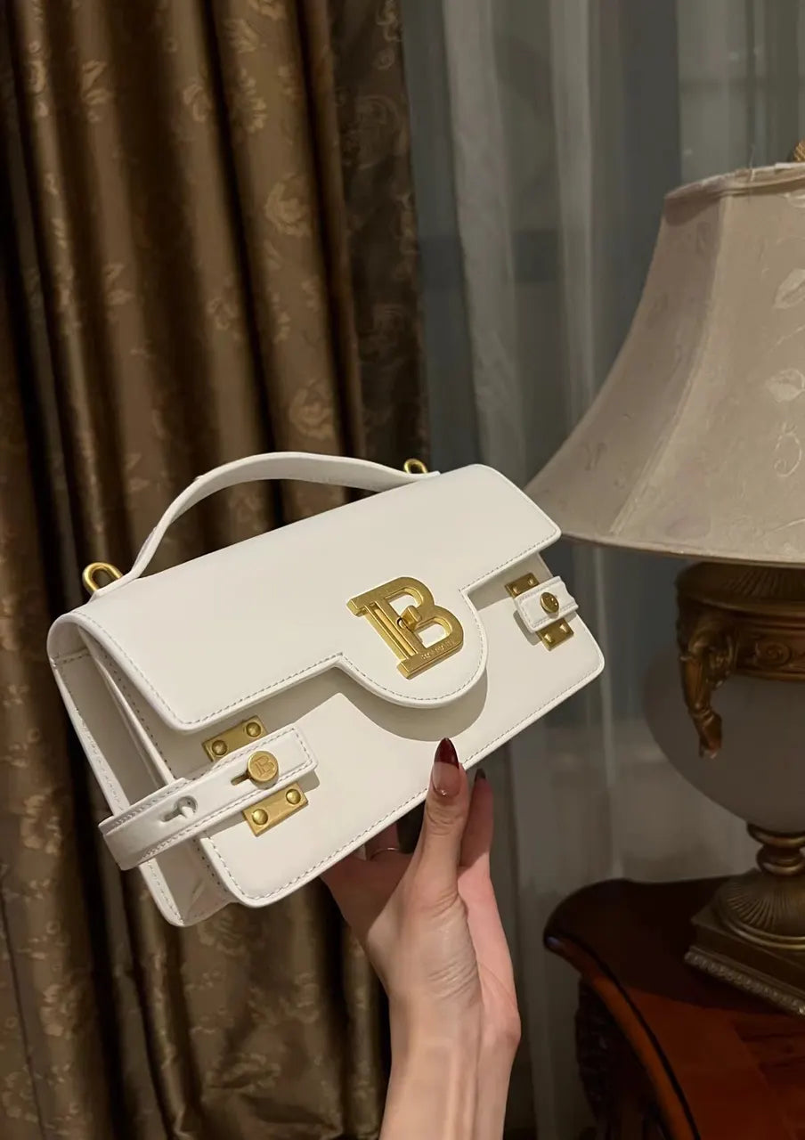Balmain White Leather Bag