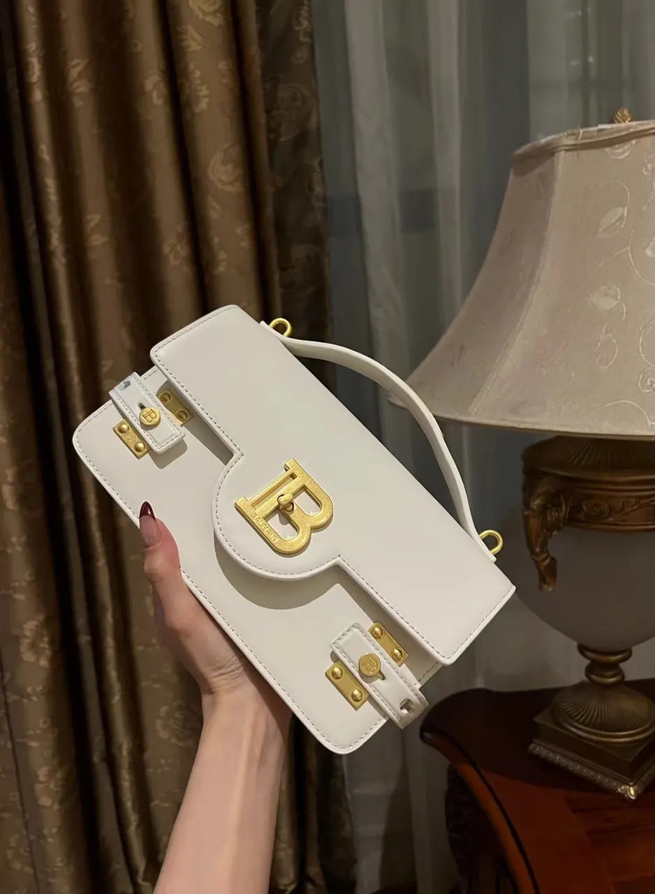 Balmain White Leather Bag - Hình 3